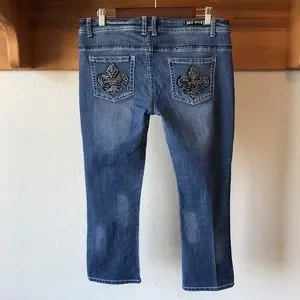 Jeans Red Rivet Taille 1 - Look Destroyed Dark Wash - Poche Bling - Coupe Flare